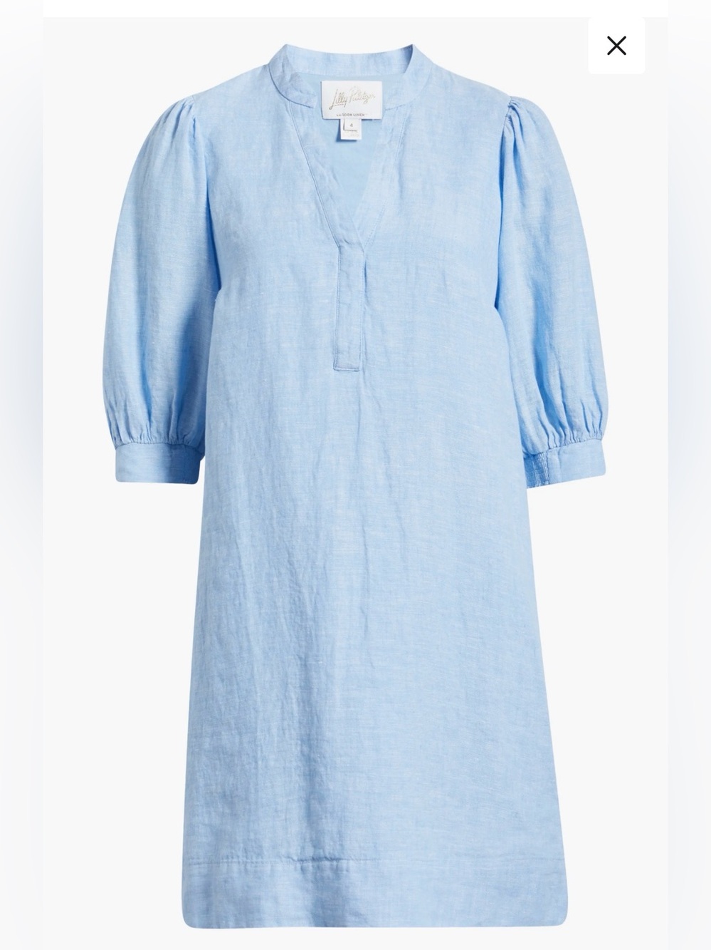 Lilly Pulitzer Mialeigh Linen Dress blue lagoon linen 16 nwot - Picture 2 of 12